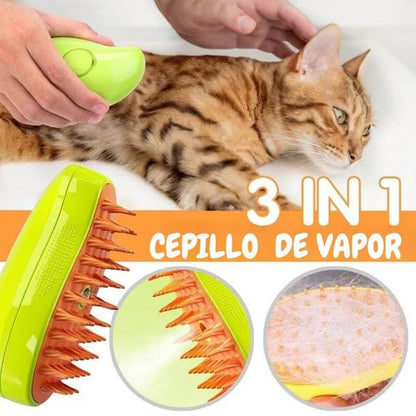 Cepillo De Vapor 3en1 Masajeador Para Mascotas